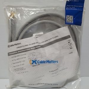 Cable Matters 3 Prong To 3-Wire 30A Dryer Appliance Cord (NEMA 10-30P to 3-Wire)